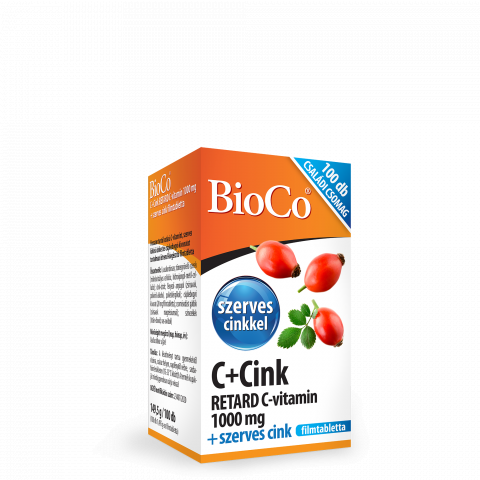 BIOCO C+CINK RETARD C-VITAMIN 1000mg + SZERVES CINK filmtabletta 100db