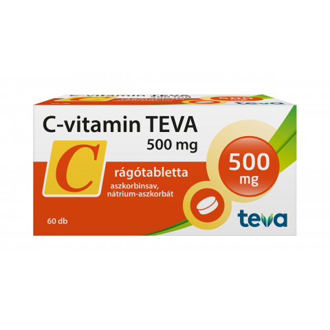 C-VITAMIN TEVA 500mg rágótabletta 60db