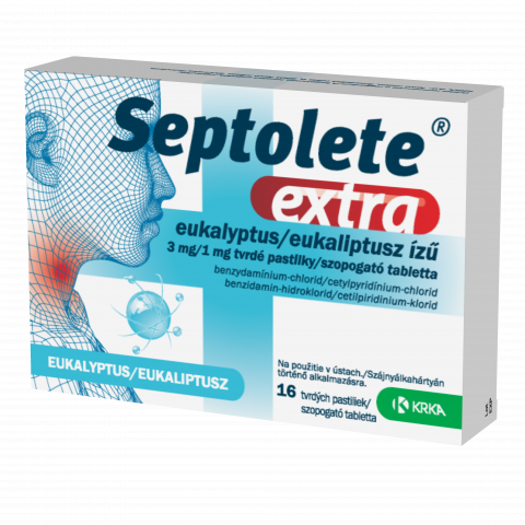 SEPTOLETE EXTRA 3mg/1mg szopogató tabletta eukaliptusz ízben 16db