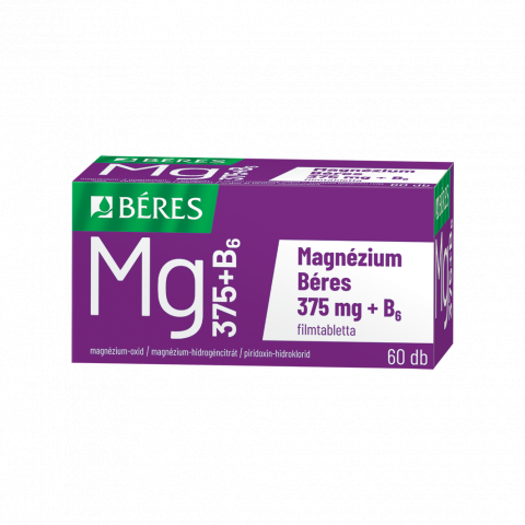 MAGNÉZIUM BÉRES 375mg + B6 filmtabletta 60db