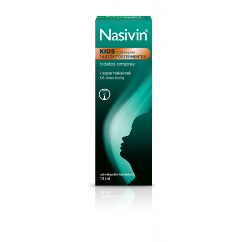 NASIVIN KIDS 0,25mg/ml tartósítószermentes oldatos orrspray 10ml