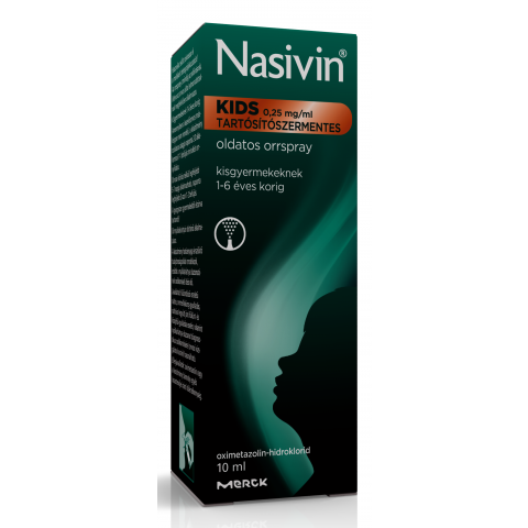 NASIVIN KIDS 0,25mg/ml tartósítószermentes oldatos orrspray 10ml