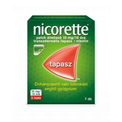 NICORETTE® PATCH áttetsző 10mg/16 óra transzdermális tapasz 7db