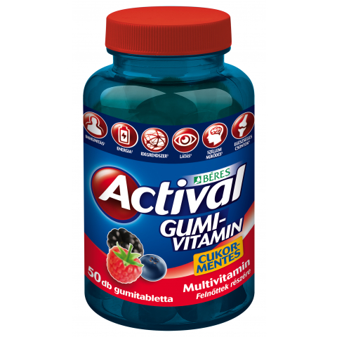 ACTIVAL GUMIVITAMIN FELNŐTTEKNEK 50db