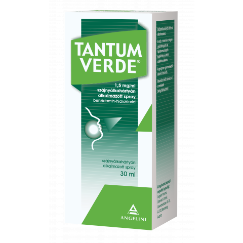 TANTUM VERDE® 1,5mg/g szájnyálkahártyán alkalmazott spray 30ml