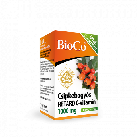 BIOCO CSIPKEBOGYÓS RETARD C-VITAMIN 1000mg CSALÁDI CSOMAG filmtabletta 100db