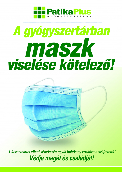 A gyógyszertárban maszk viselése kötelező!