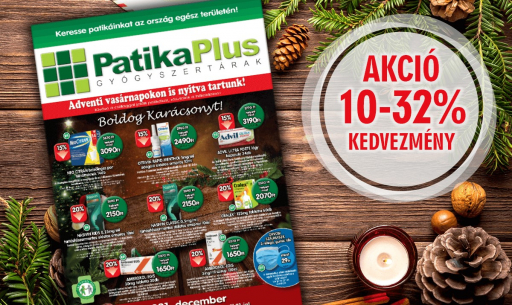 Tekintse meg a PatikaPlus Gyógyszertárak decemberi akcióinak ízelítőjét!