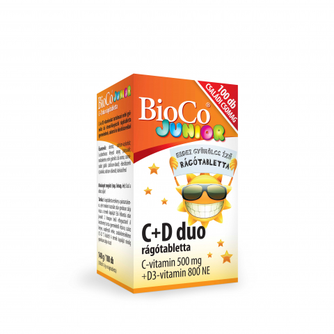 BIOCO JUNIOR C+D3 DUO rágótabletta 100db